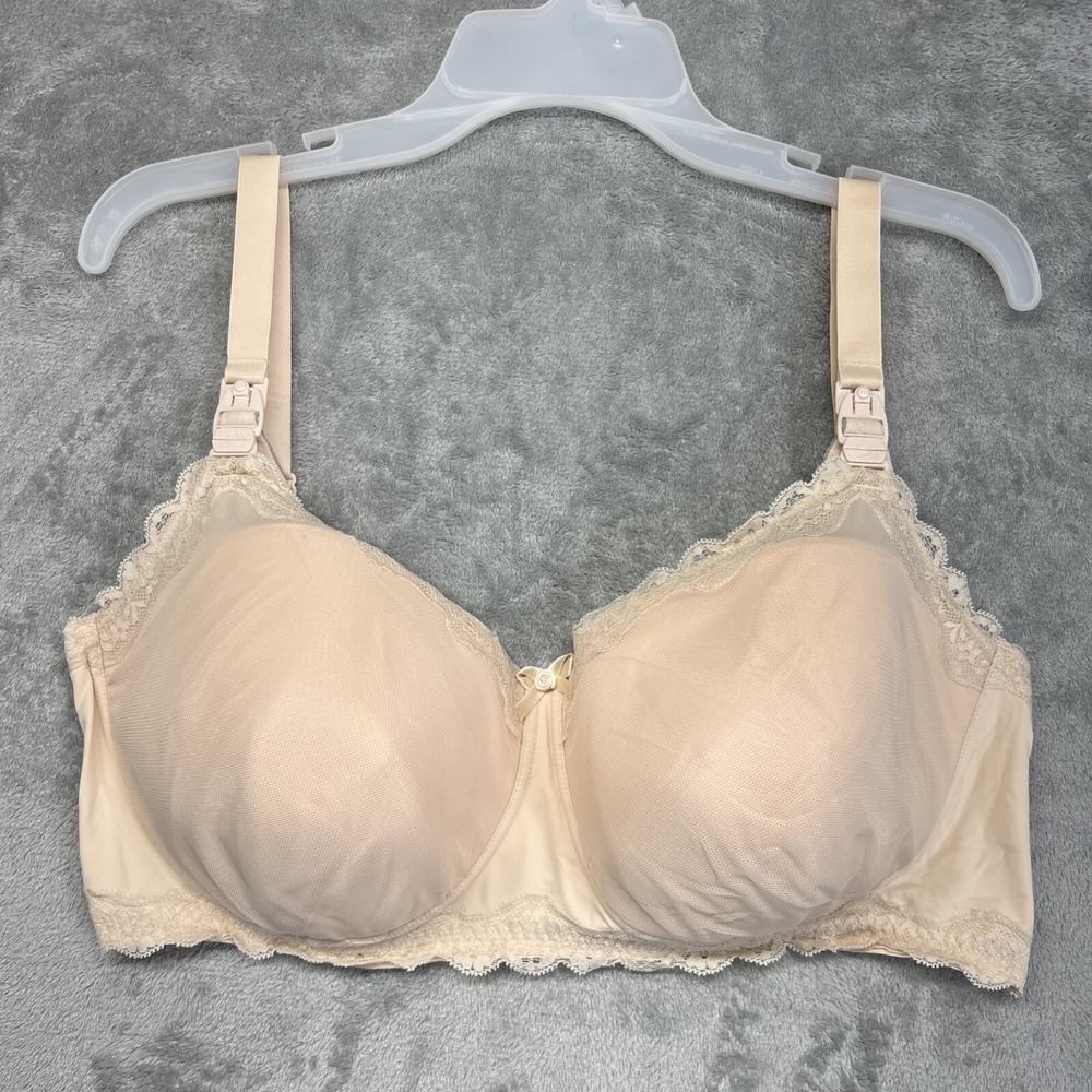 Simple Wishes Pumping and Nursing‎ Bra Lace Nude  40DD EUC